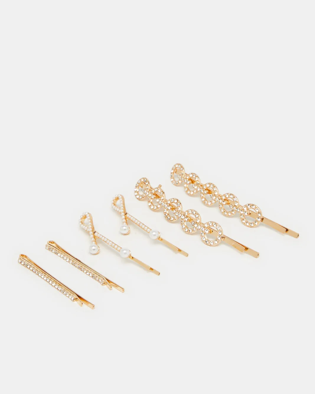 Women Gold Embellished Hair Clip Set (6 Piece) sold by Redtag