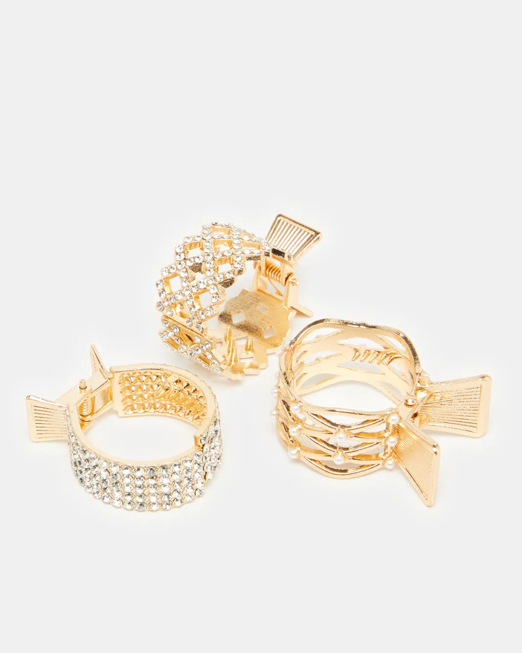 Women Gold Embellished Hair Clip Set (3 Piece) sold by Redtag product image thumbnail 3