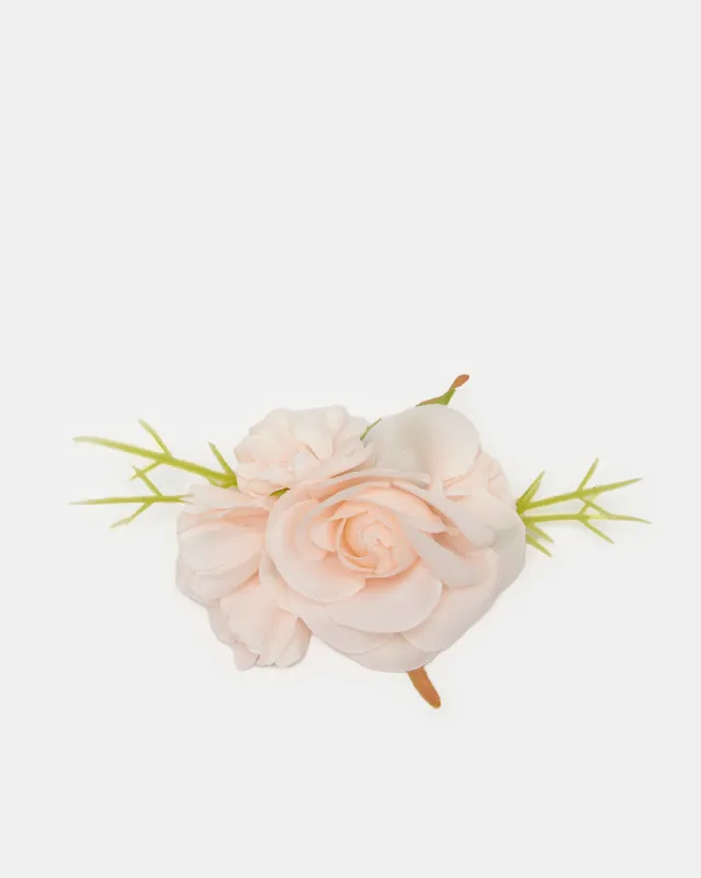 Girls Pink Flower Embellished Hair Clip sold by Redtag
