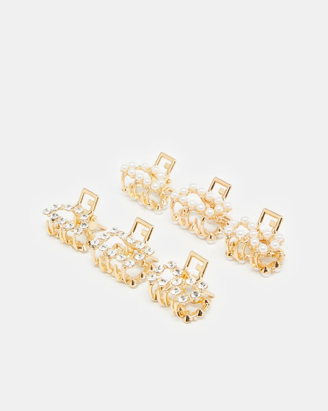 Women Gold Embellished Hair Claw (6 Piece) sold by Redtag