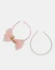 Girls Pink And White Embellished Headband Set (Pack of 2) sold by Redtag