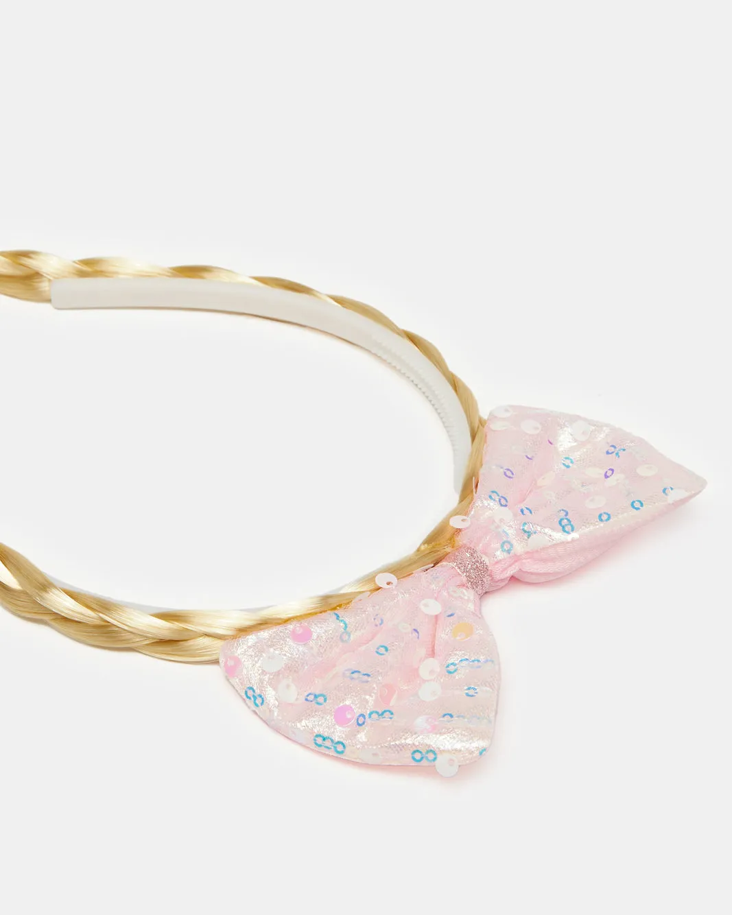 Girls Pink Headband With Synthetic Hair sold by Redtag product image thumbnail 4