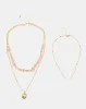 Women Gold Embellished Necklace (2 Piece) sold by Redtag