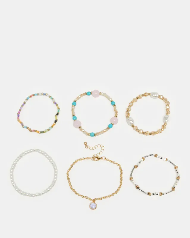 Women Assorted Embellished Bracelets Set Of (6 Piece) sold by Redtag