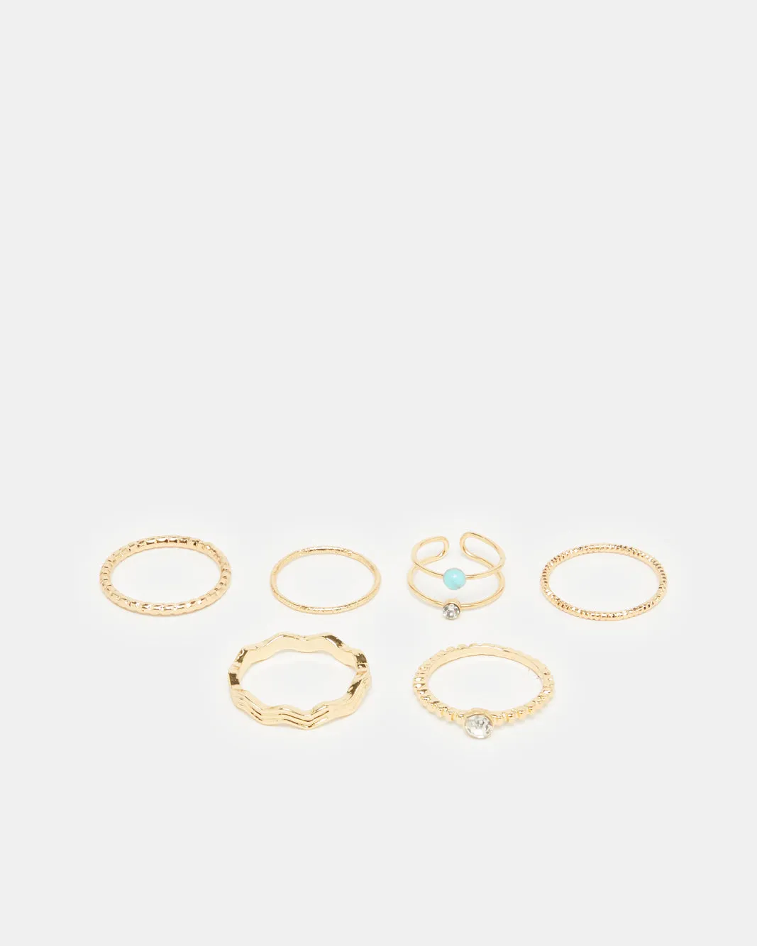 Women Gold Embellished Earrings And Rings Set (9 Pieces) sold by Redtag product image thumbnail 2