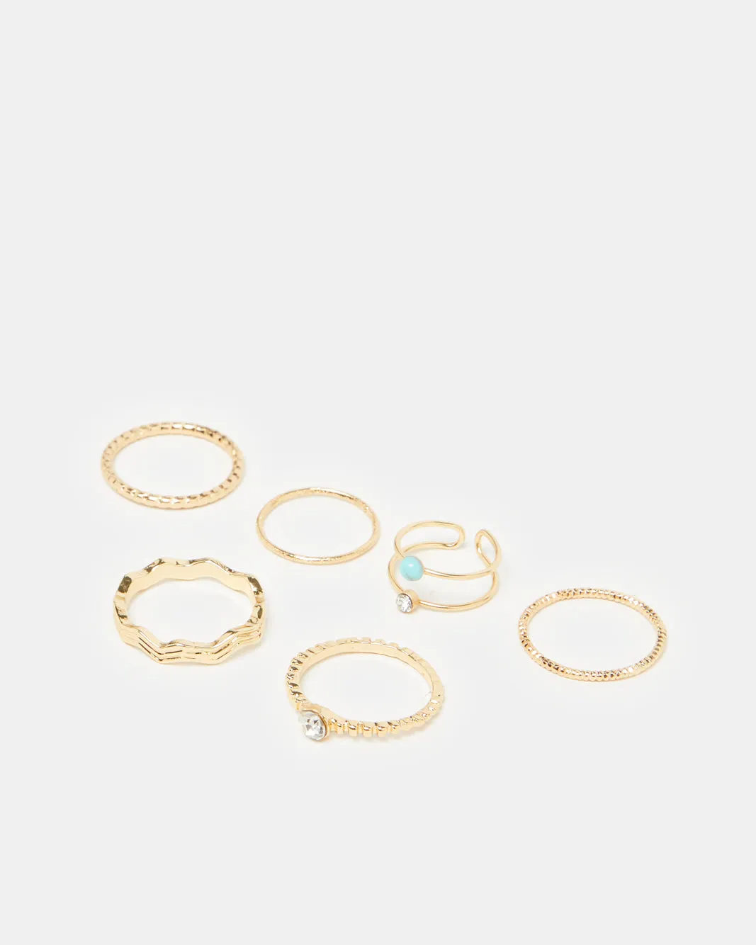 Women Gold Embellished Earrings And Rings Set (9 Pieces) sold by Redtag product image thumbnail 3