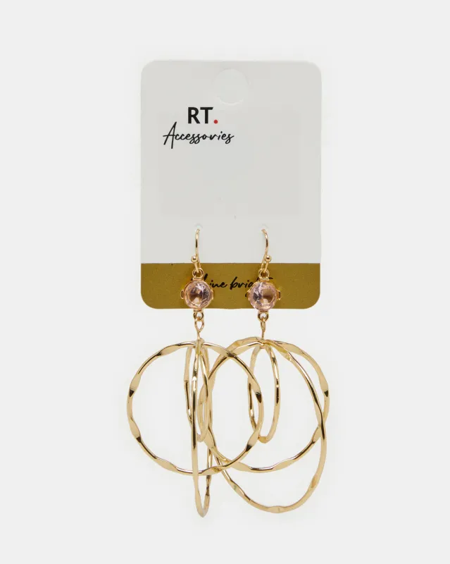 Women Gold Embellished Earrings sold by Redtag