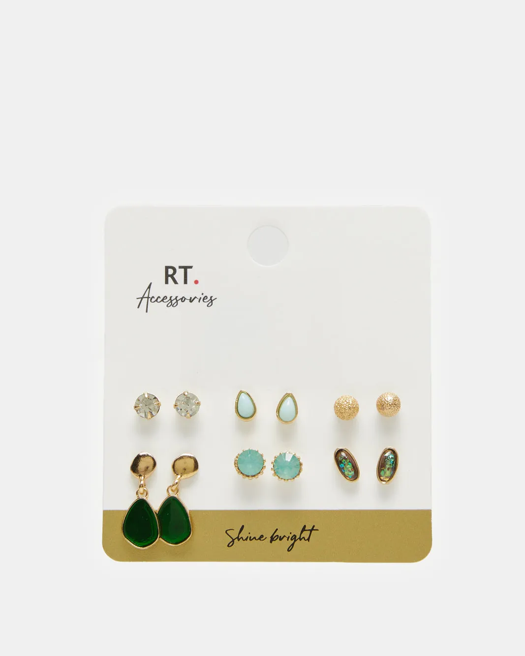 Women Gold Embellished Earrings Set (6 Pairs) sold by Redtag