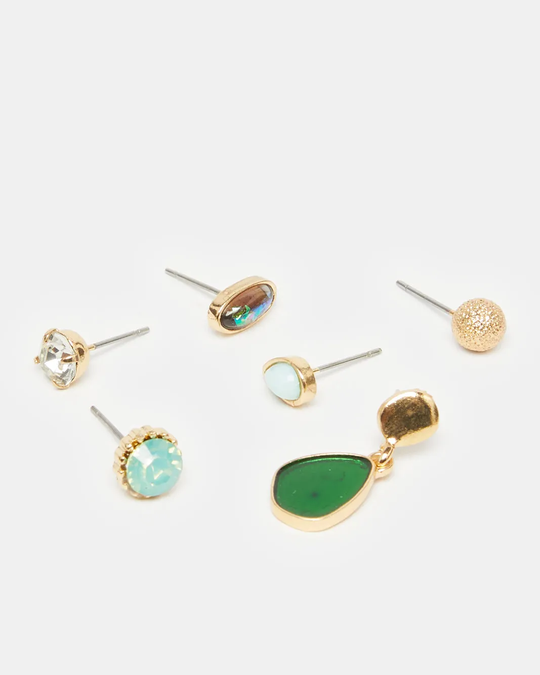 Women Gold Embellished Earrings Set (6 Pairs) sold by Redtag product image thumbnail 2