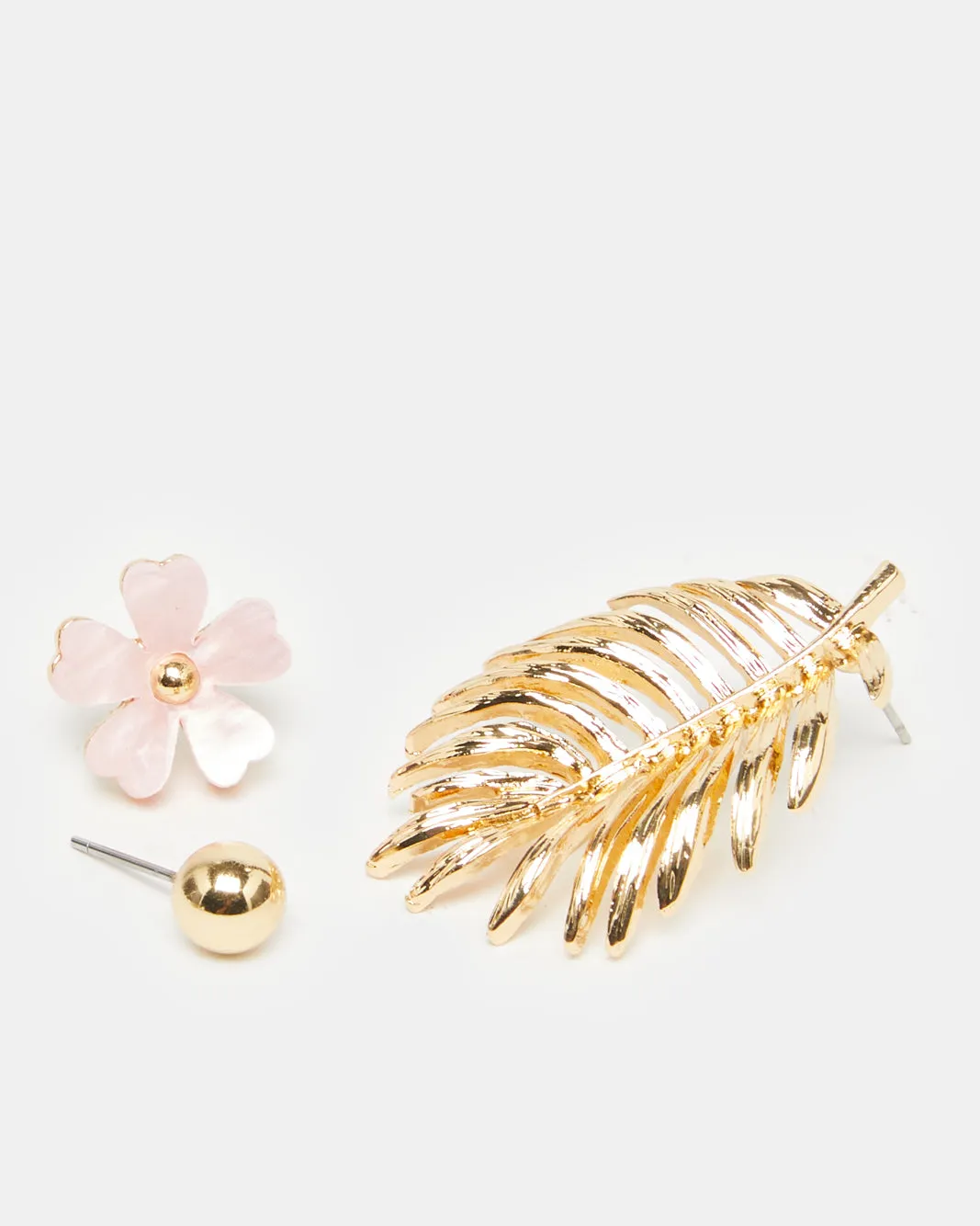 Women Gold Embellished Earrings Set (3 Pairs) sold by Redtag product image thumbnail 2