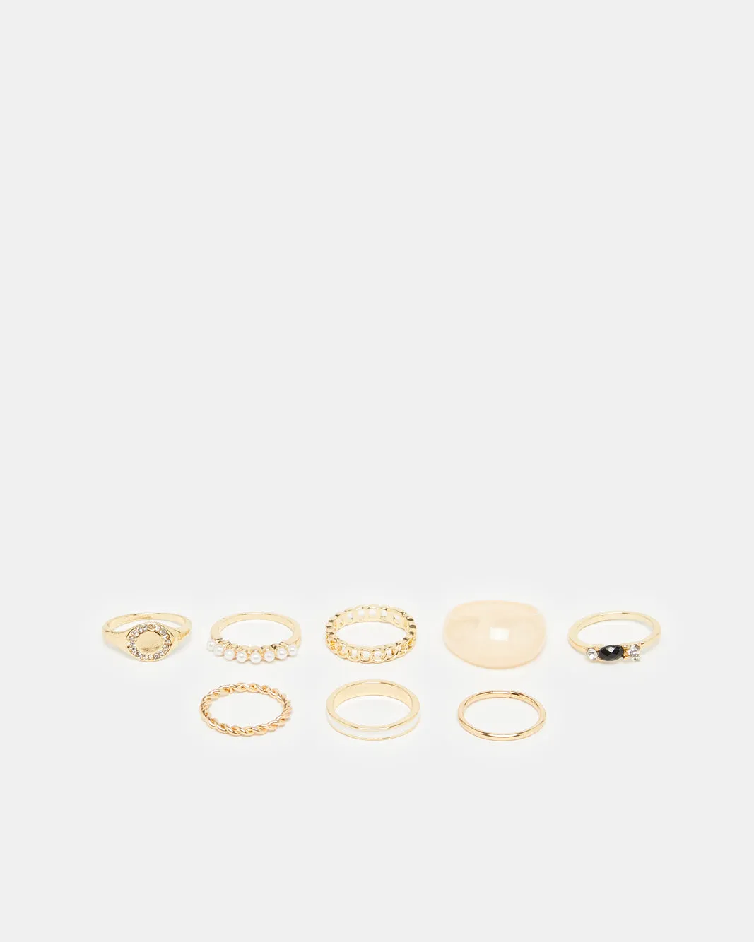 Women Gold Ring Set (8 Piece) sold by Redtag
