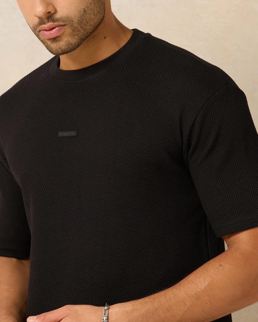 Men Black Lounge T-Shirt sold by Redtag product image thumbnail 4