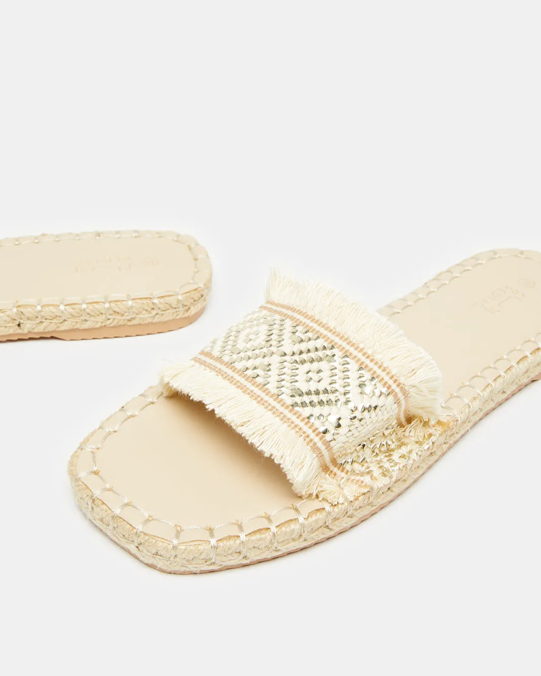 Women Beige Embellished Espadrille Mule sold by Redtag product image thumbnail 3