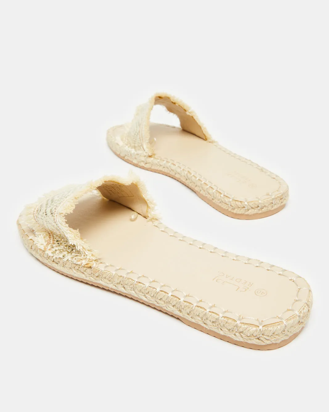 Women Beige Embellished Espadrille Mule sold by Redtag product image thumbnail 4