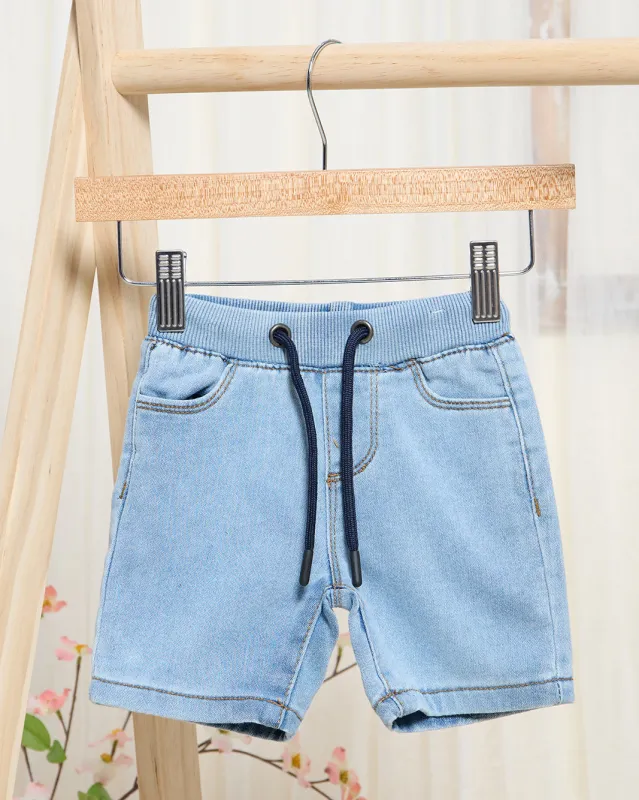 Infant Boys Blue Pull On Denim Shorts sold by Redtag