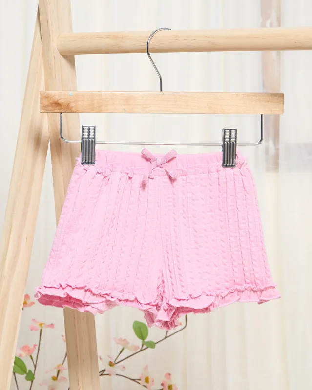 Infant Girls Pink Jacquard Shorts sold by Redtag