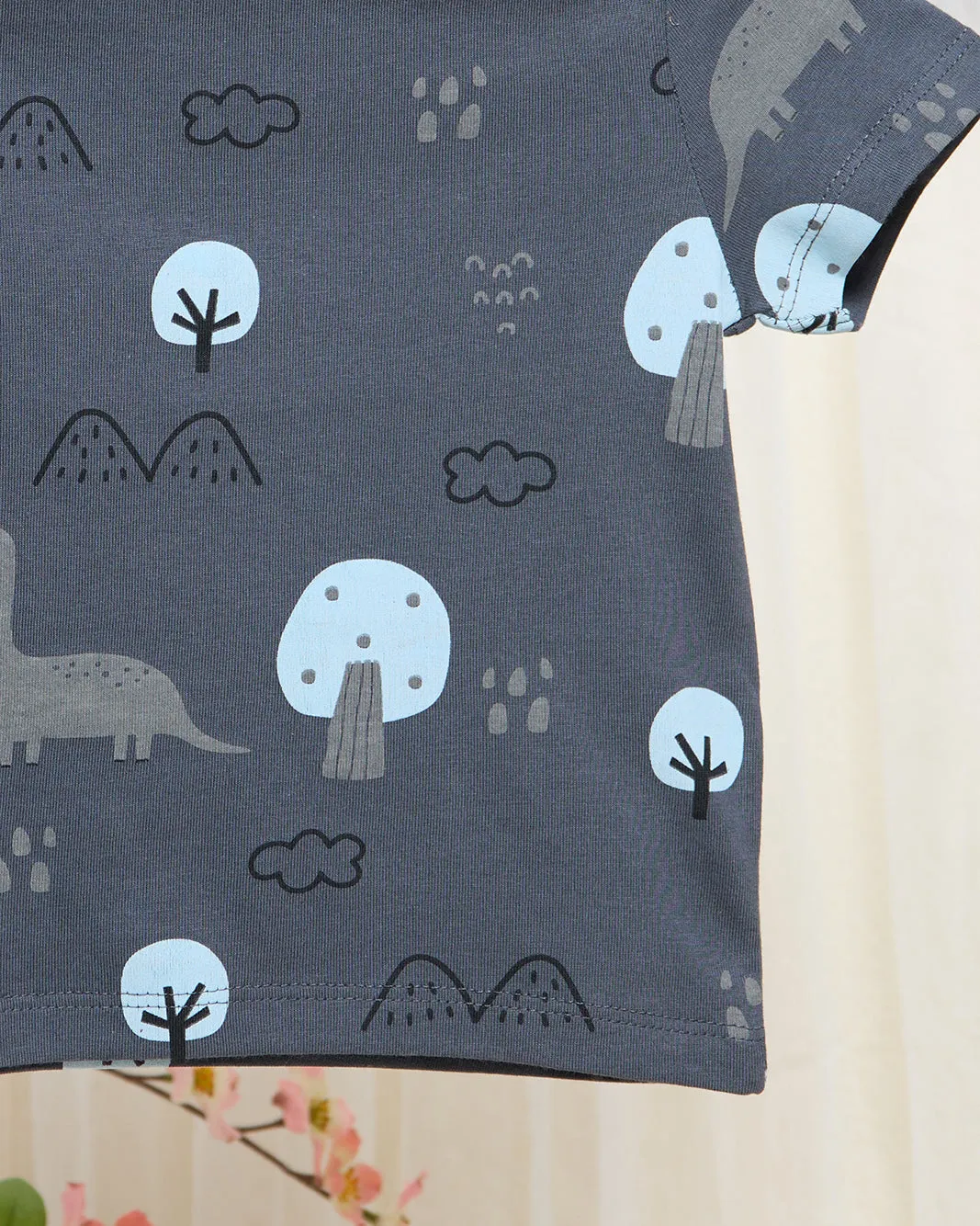 Infant Boys Blue Dino Printed T-Shirt sold by Redtag product image thumbnail 3