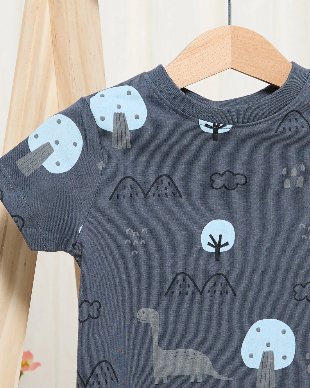 Infant Boys Blue Dino Printed T-Shirt sold by Redtag product image thumbnail 2