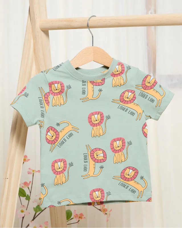 Infant Boys Green Lion Print T-Shirt sold by Redtag