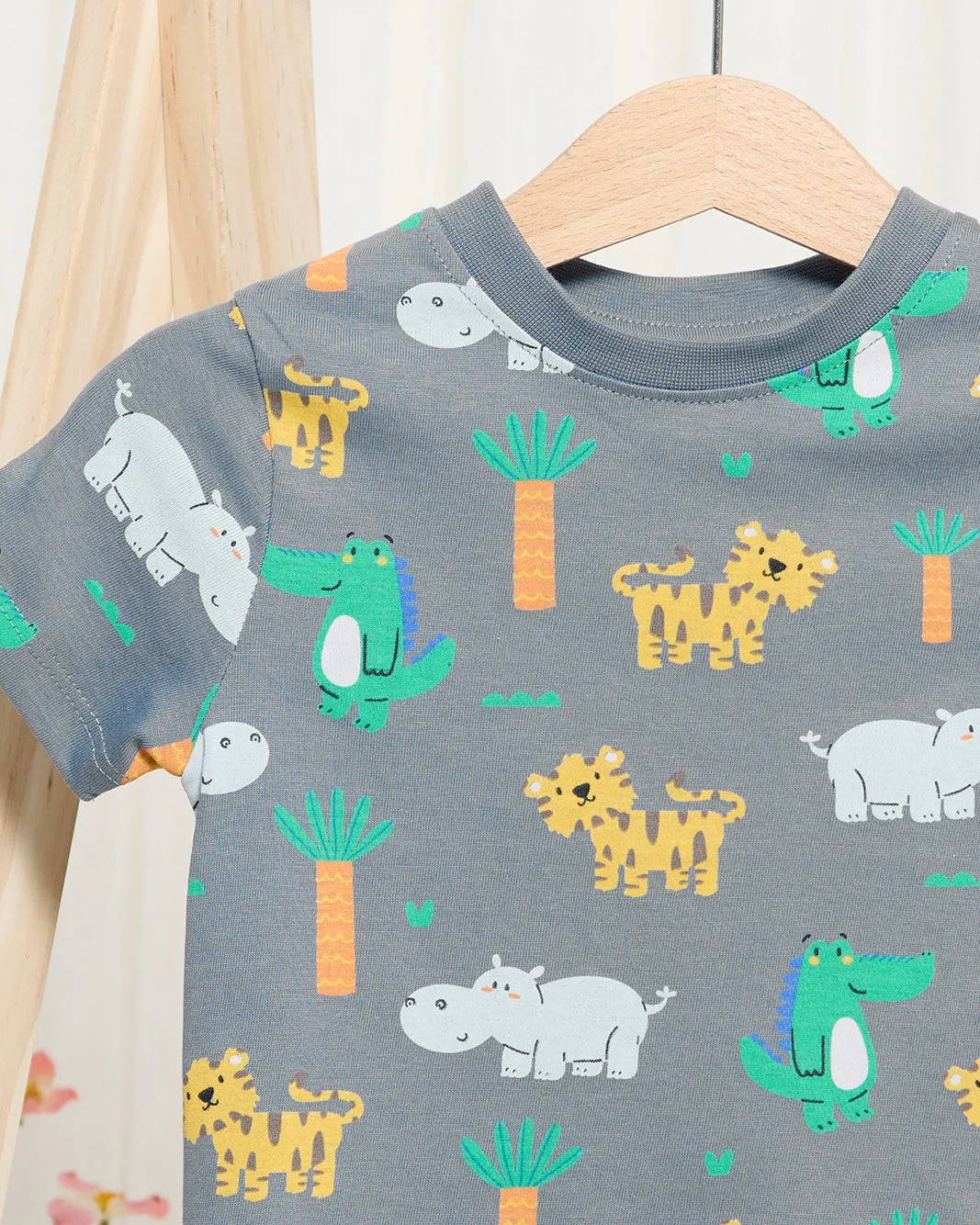 Infant Boys Blue Animal Jungle Printed T-Shirt sold by Redtag product image thumbnail 2