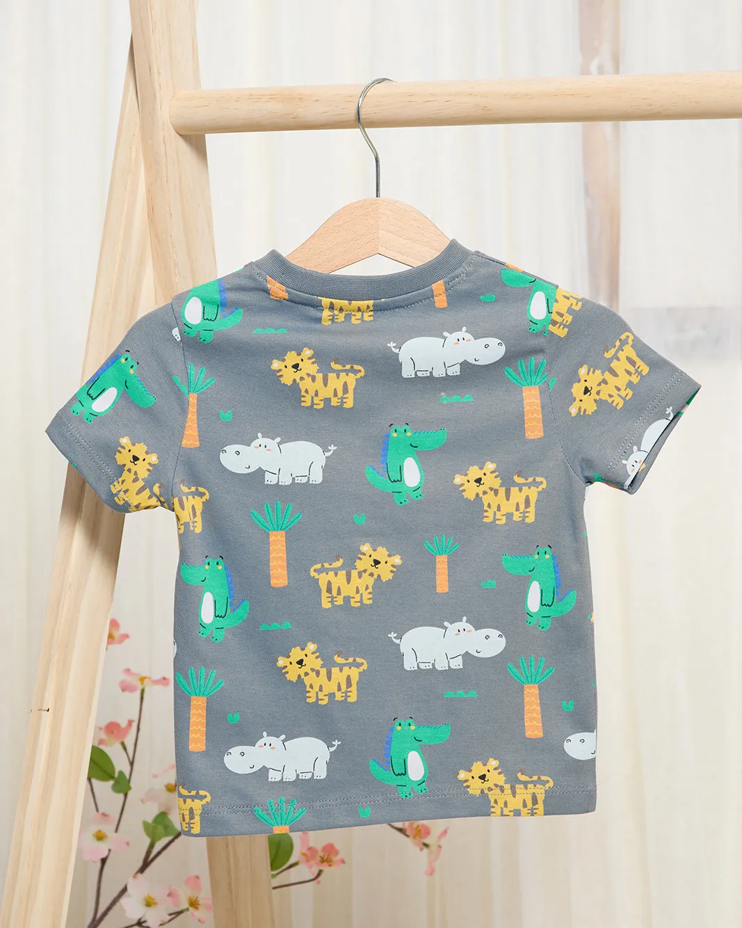 Infant Boys Blue Animal Jungle Printed T-Shirt sold by Redtag product image thumbnail 4