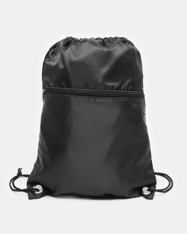 Black Portable Drawstring Bag sold by Redtag