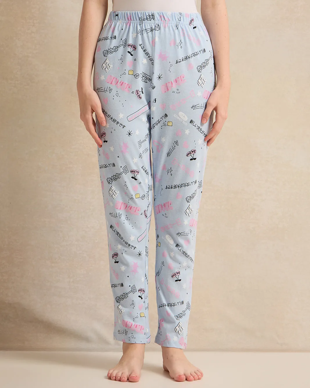 Senior Girls White And Blue Printed Pyjama Set (2 Piece) sold by Redtag product image thumbnail 3