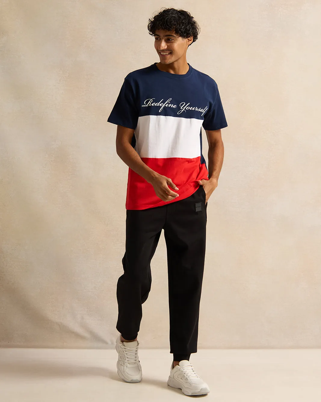 Men Black Solid Active Pants sold by Redtag product image thumbnail 2