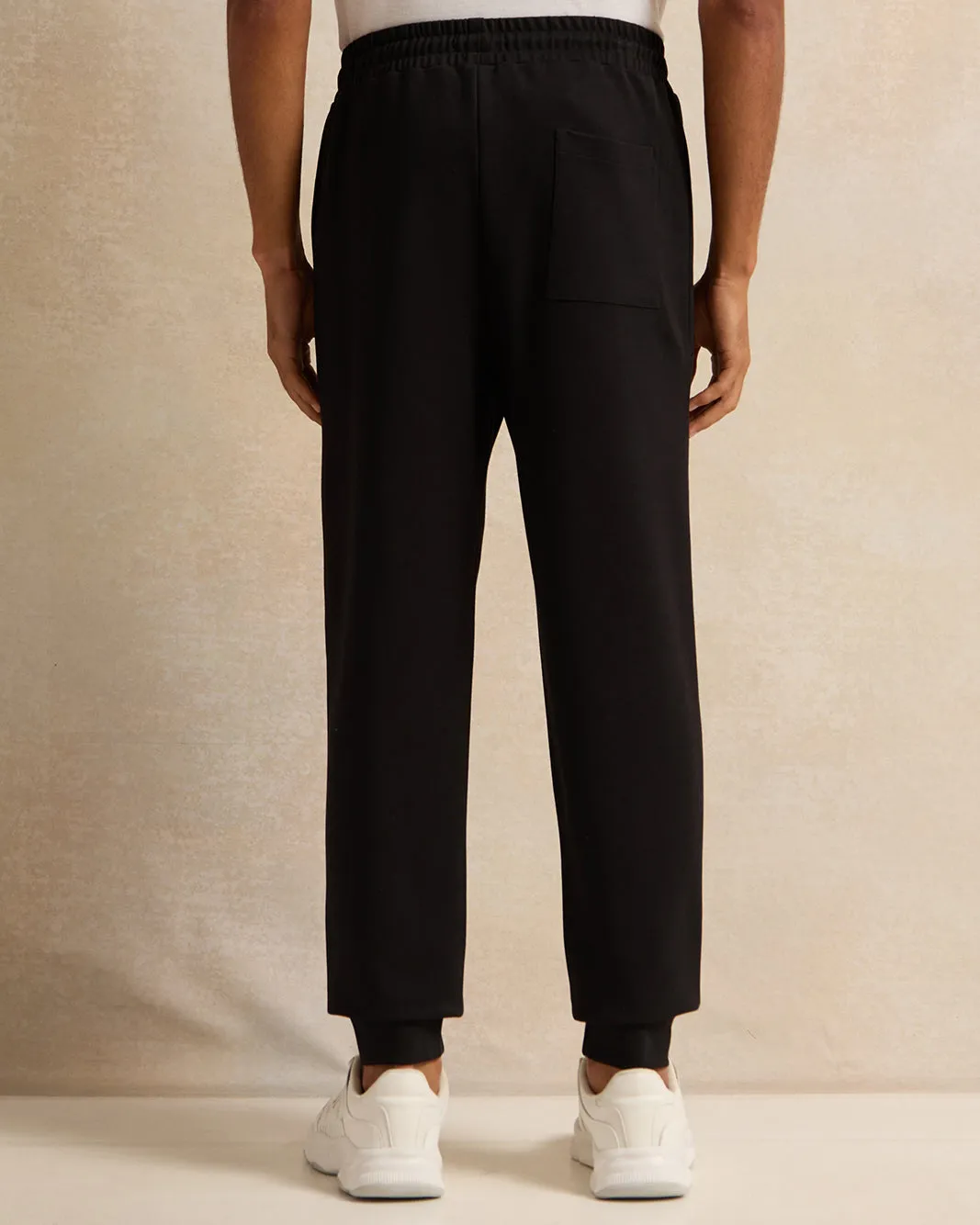 Men Black Solid Active Pants sold by Redtag product image thumbnail 3