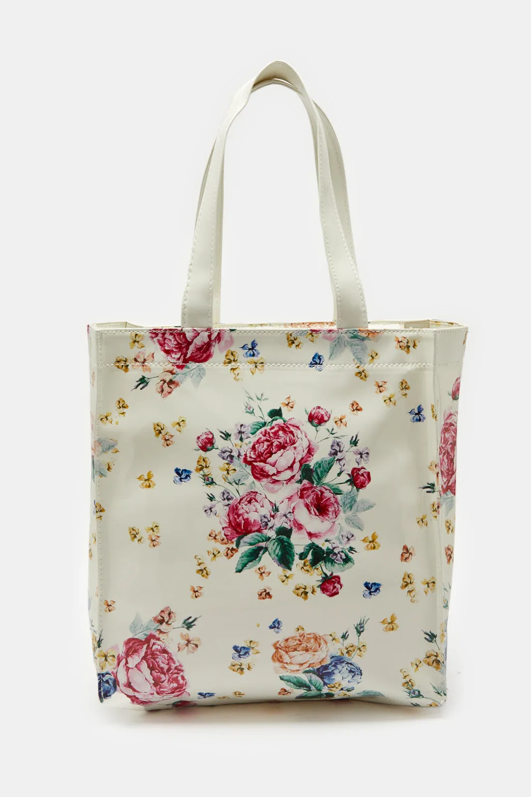 Women White Printed Shopper Bag sold by Redtag
