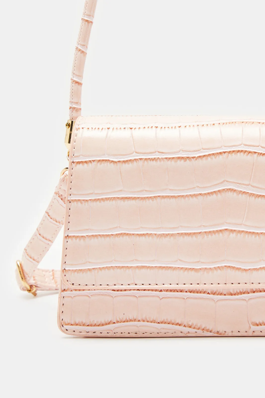 Women Cream Textured Messenger Bag sold by Redtag product image thumbnail 3