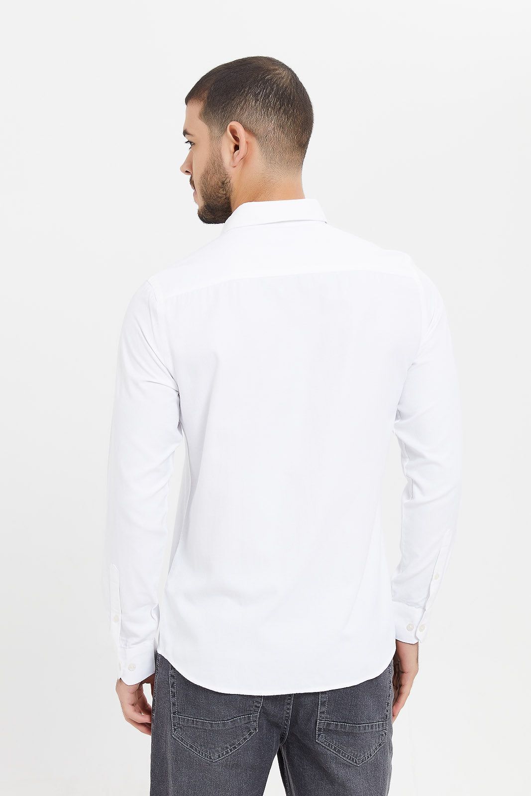 Men White Formal Shirt sold by Redtag product image thumbnail 3