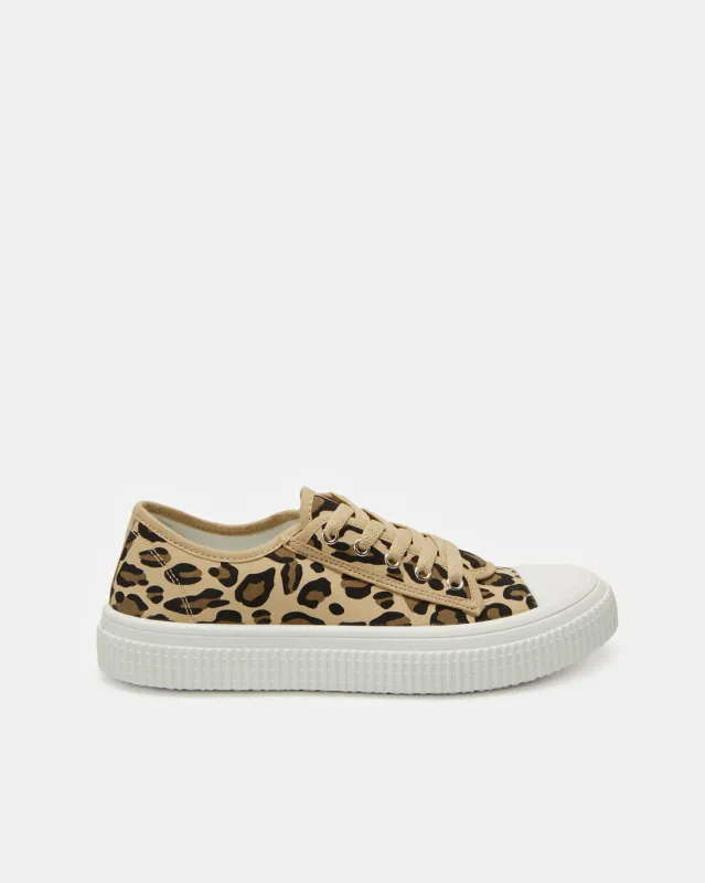 Women Beige Leopard Print Lace Up Sneakers sold by Redtag