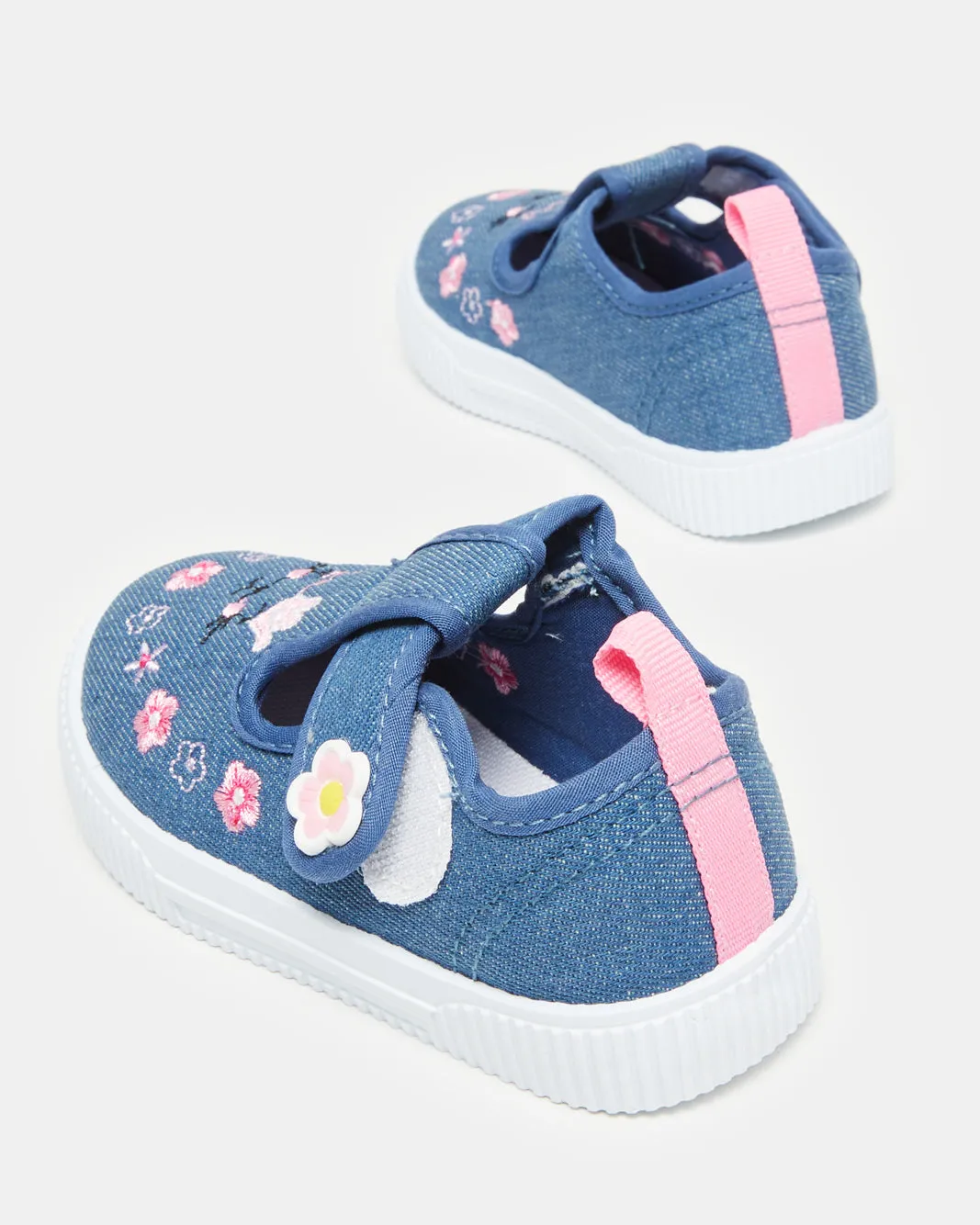 Infant Girls Blue Denim Embroidery Sneakers sold by Redtag product image thumbnail 4