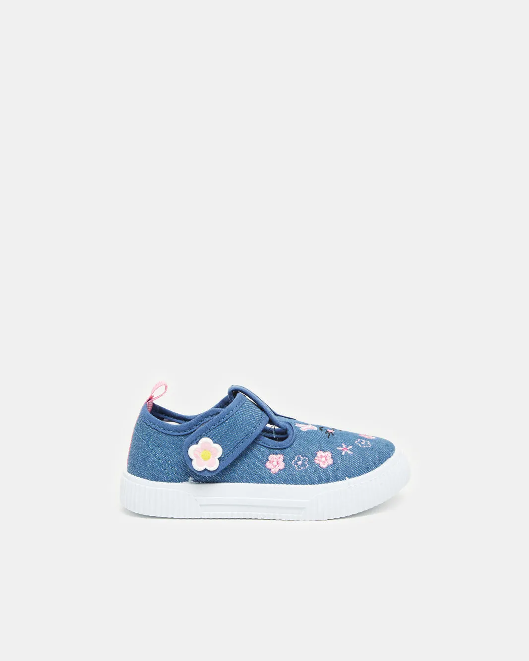 Infant Girls Blue Denim Embroidery Sneakers sold by Redtag