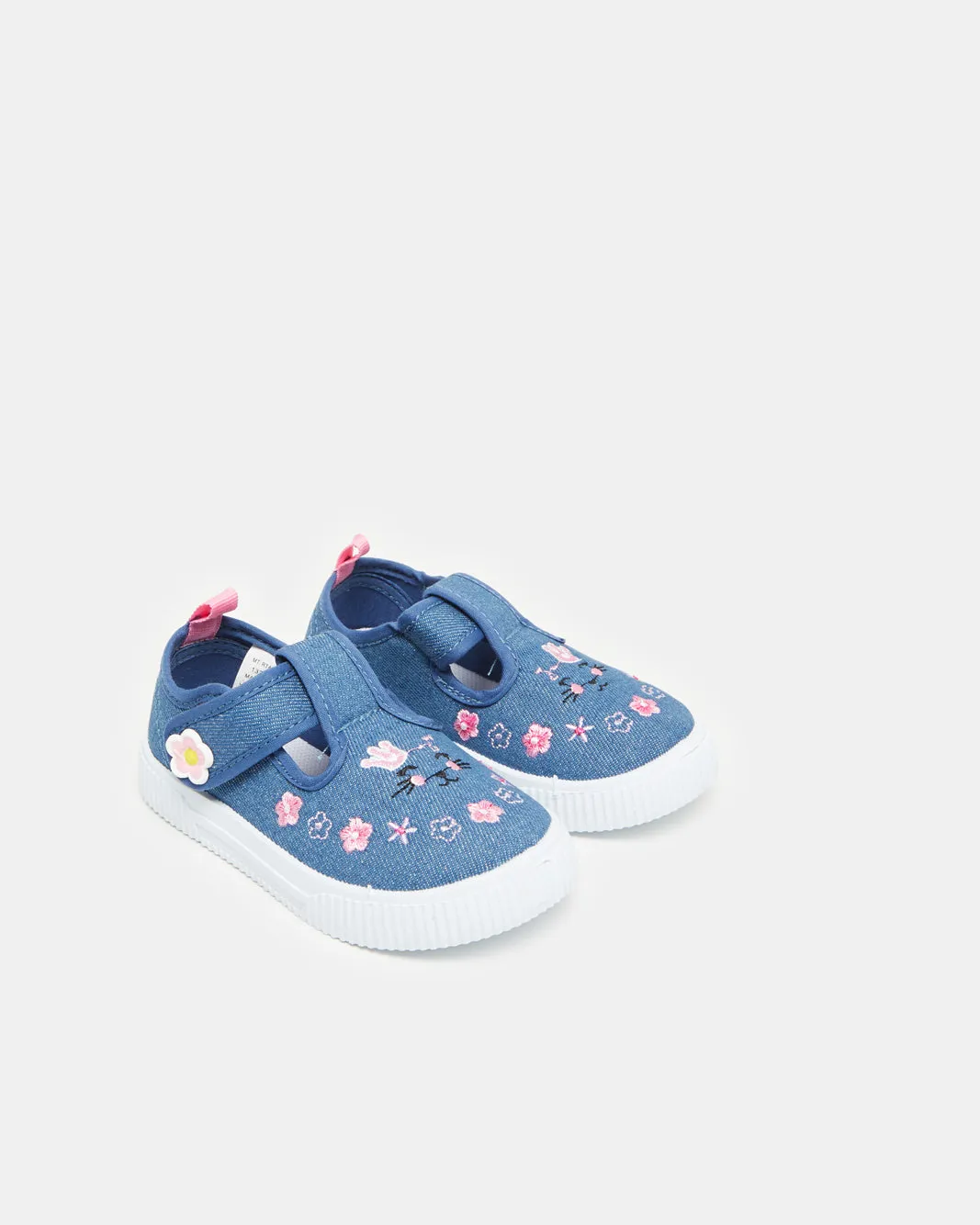 Infant Girls Blue Denim Embroidery Sneakers sold by Redtag product image thumbnail 2