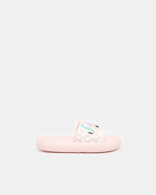 Girls Pink L.O.L Embroidered Slide sold by Redtag