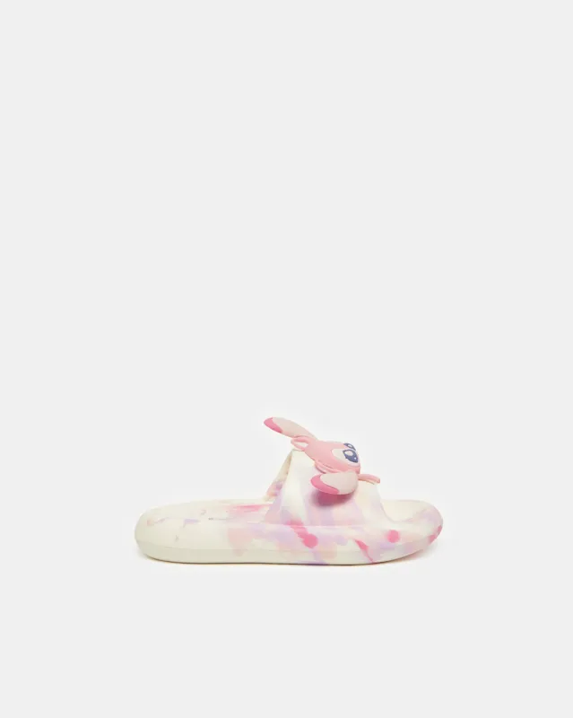Girls White And Pink Stitch Slide sold by Redtag