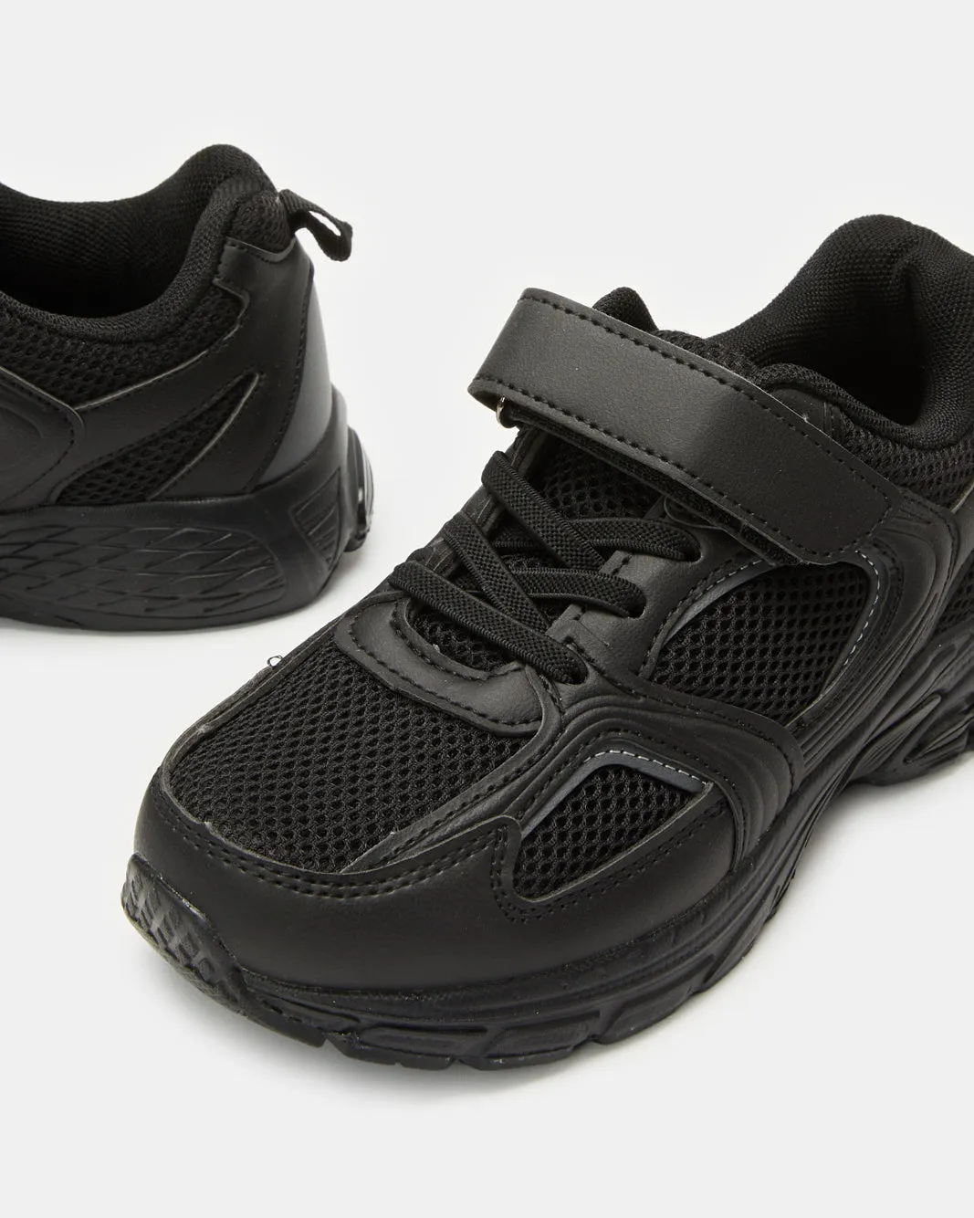 Senior Boys Black Material Block Trainers sold by Redtag product image thumbnail 3