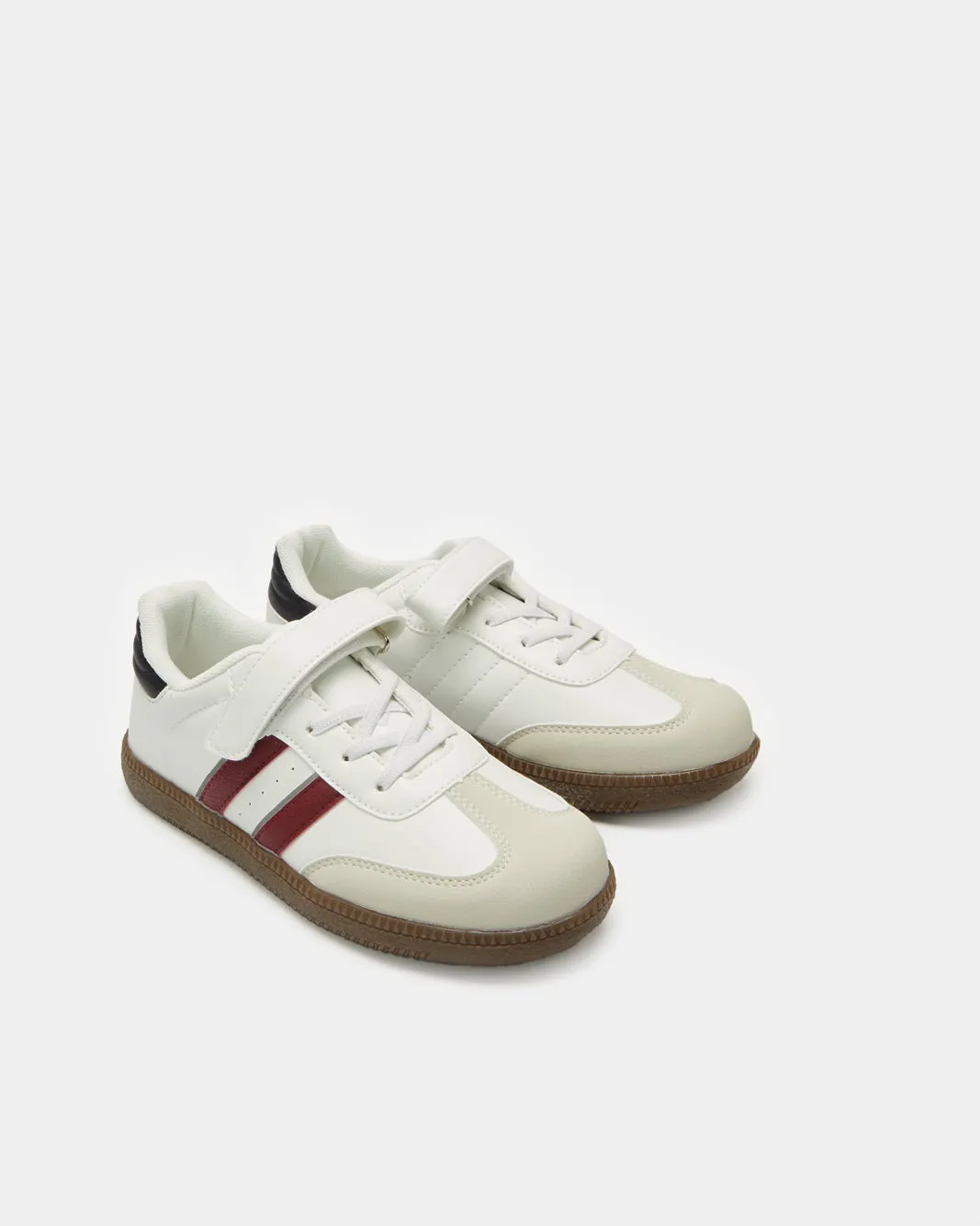 Senior Boys White Strapped Overplay Sneakers sold by Redtag product image thumbnail 2