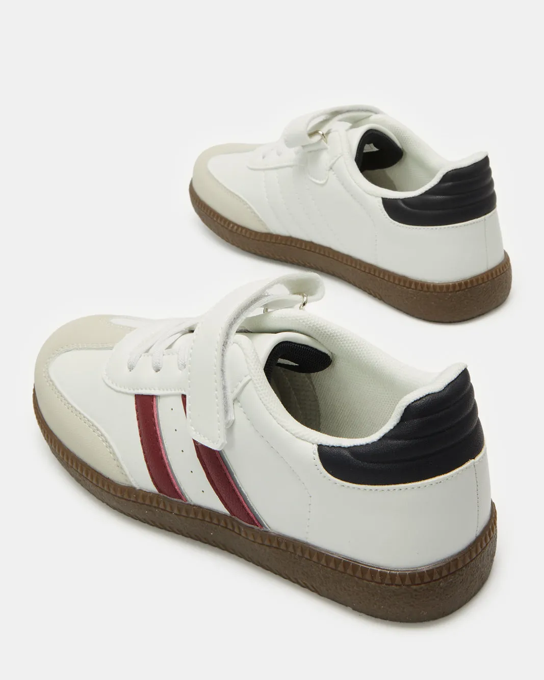 Senior Boys White Strapped Overplay Sneakers sold by Redtag product image thumbnail 4