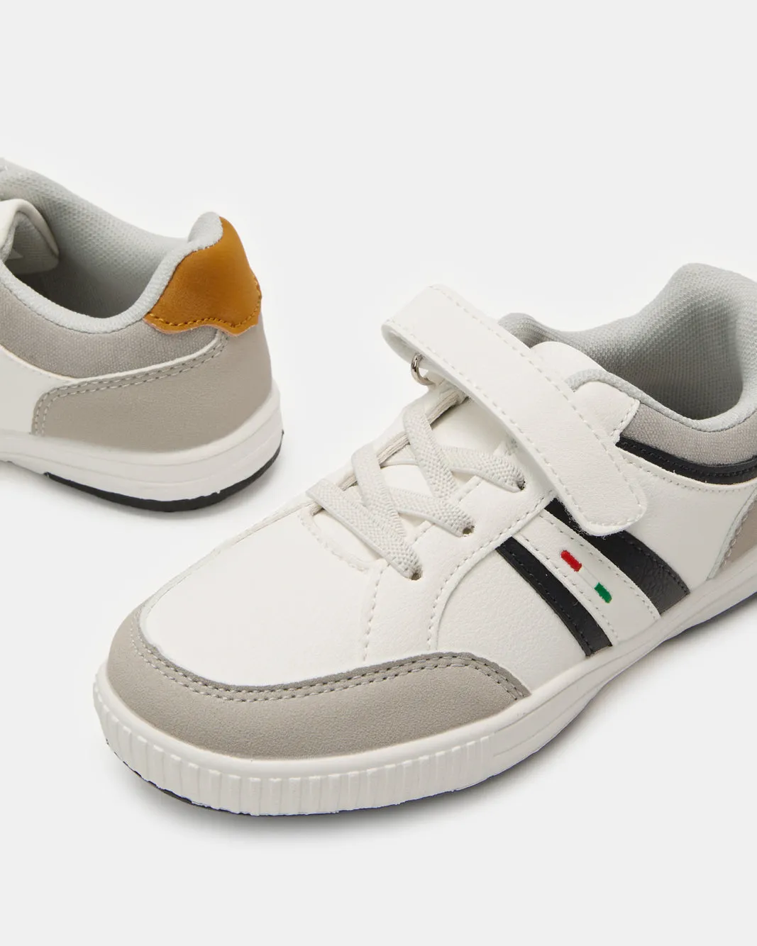 Boys White Material Block Sneakers sold by Redtag product image thumbnail 3