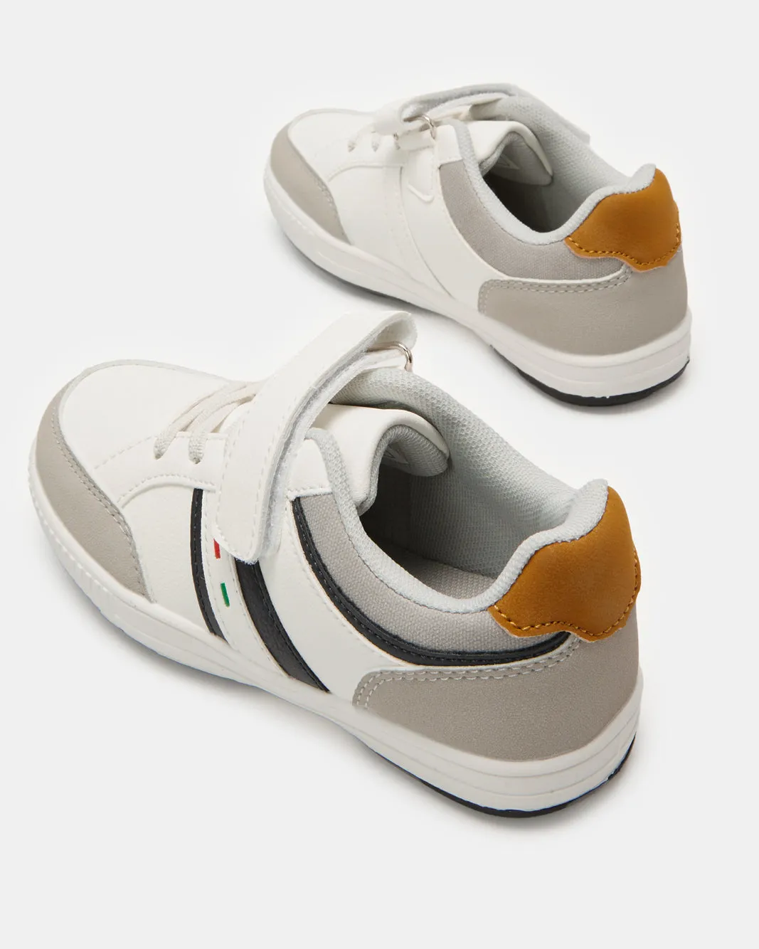 Boys White Material Block Sneakers sold by Redtag product image thumbnail 4