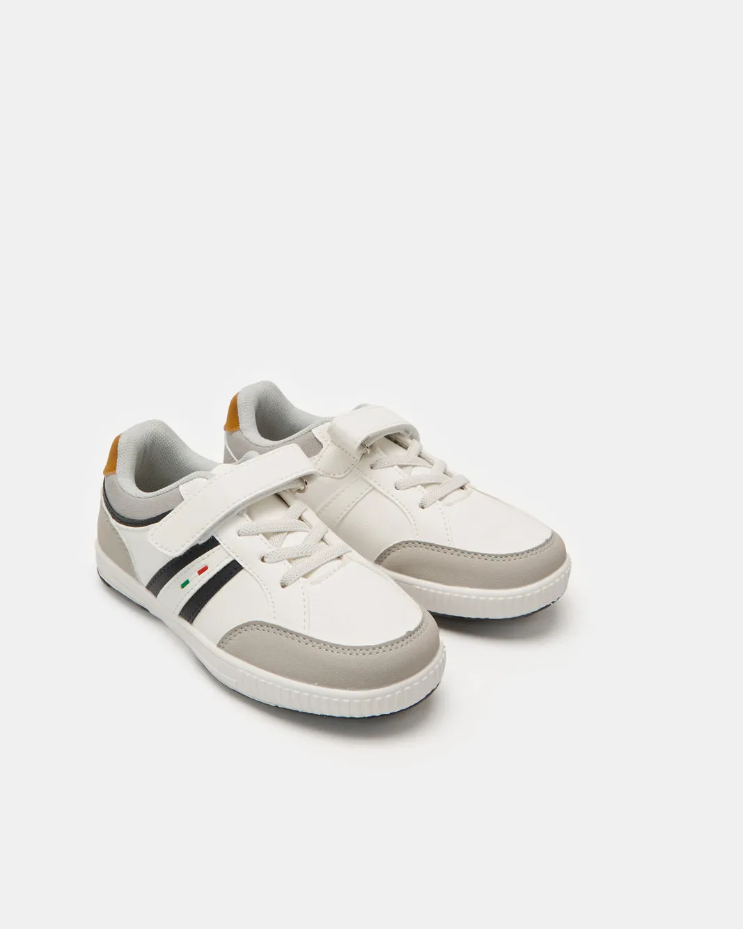 Boys White Material Block Sneakers sold by Redtag product image thumbnail 2