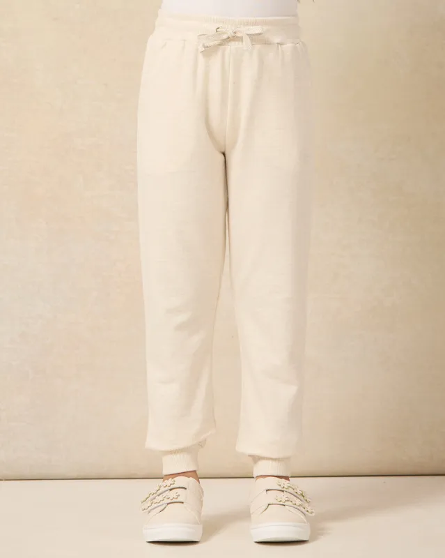 Girls Ecru Active Track Pants sold by Redtag