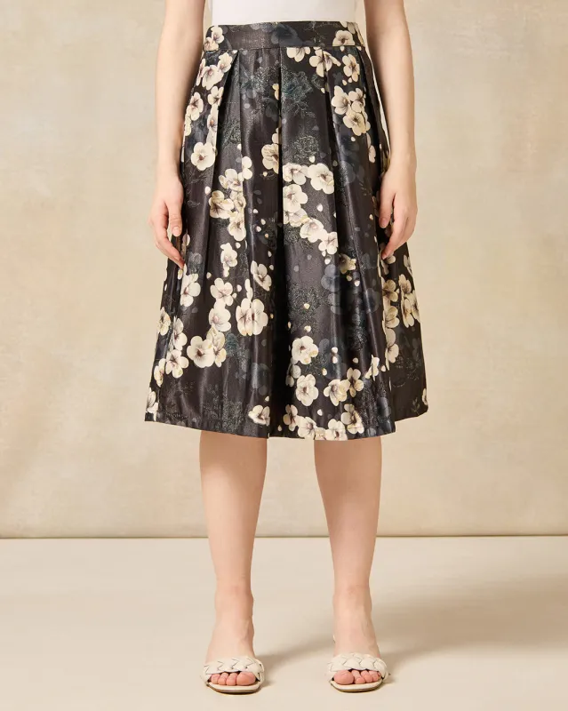 Senior Girls Black Floral Print Skirt sold by Redtag