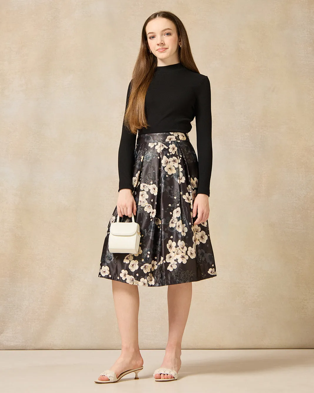 Senior Girls Black Floral Print Skirt sold by Redtag product image thumbnail 2