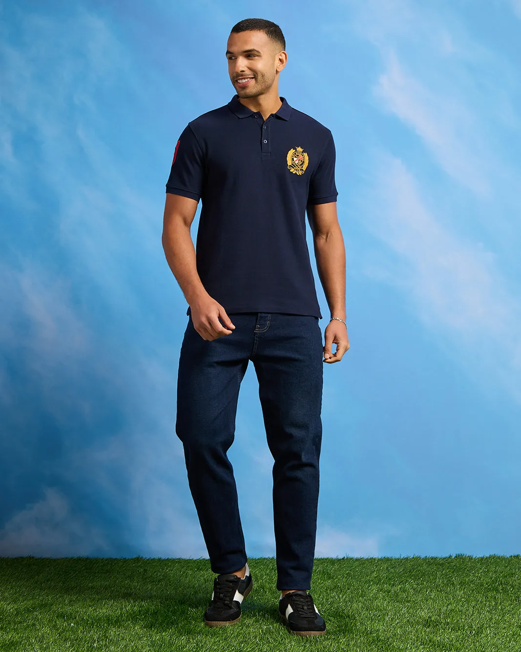 Men Navy Badge Polo Shirt sold by Redtag product image thumbnail 2