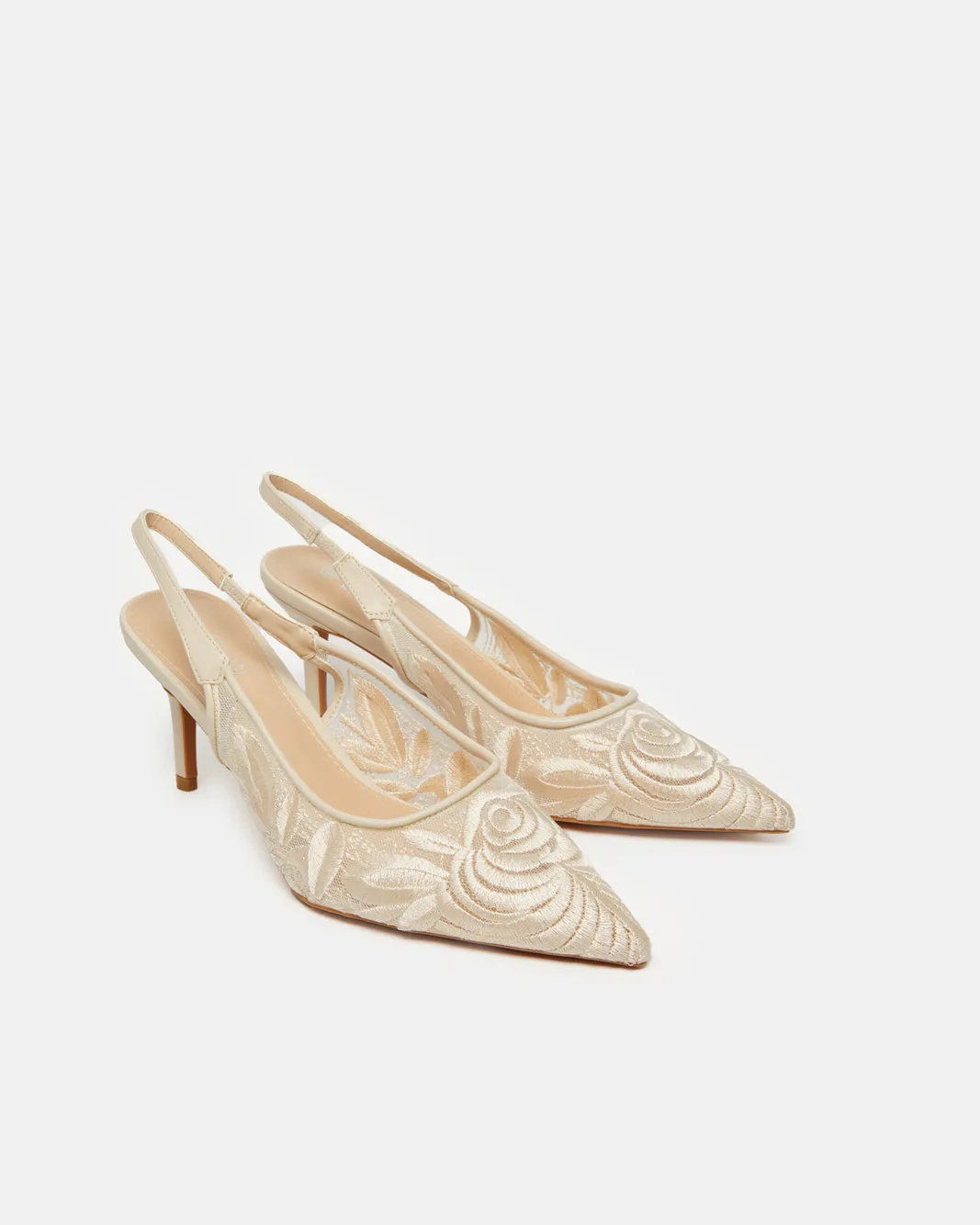 Women Beige Stitching Embellished Slingback sold by Redtag product image thumbnail 2