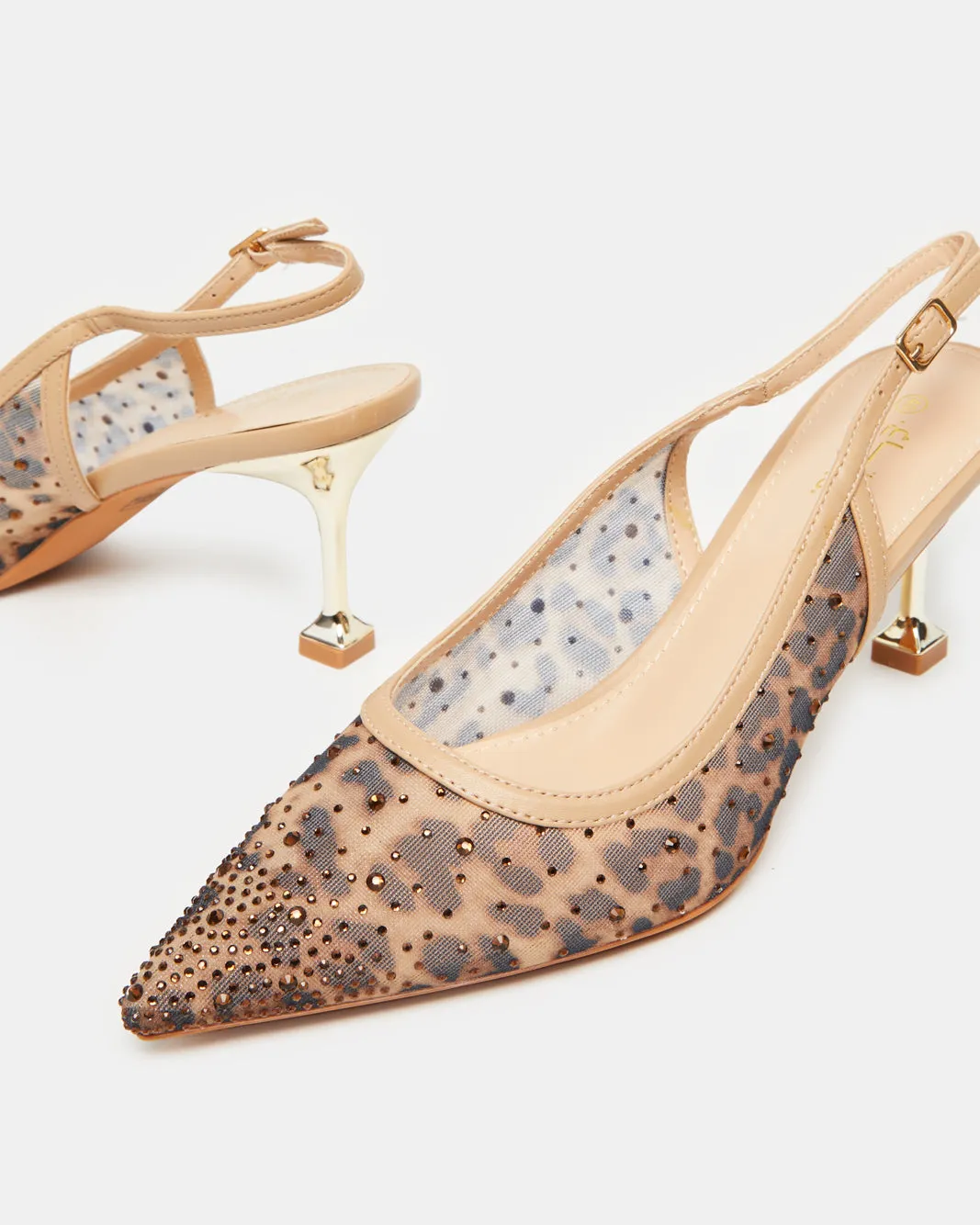 Women Beige Animal Embellished Slingback sold by Redtag product image thumbnail 3